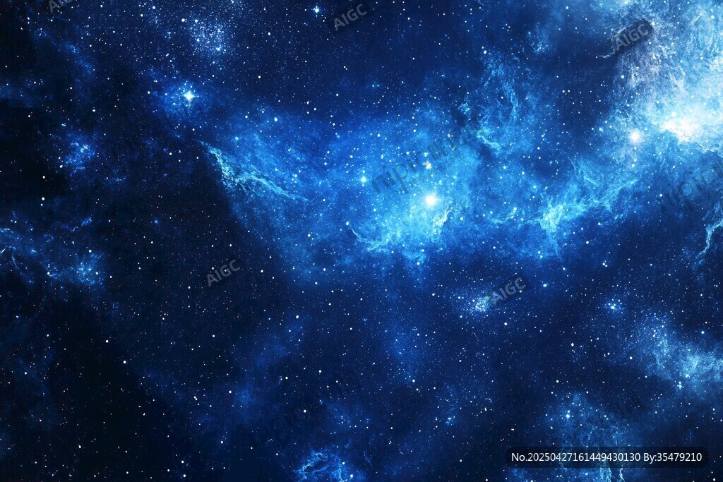 梦幻蓝色星空宇宙图景