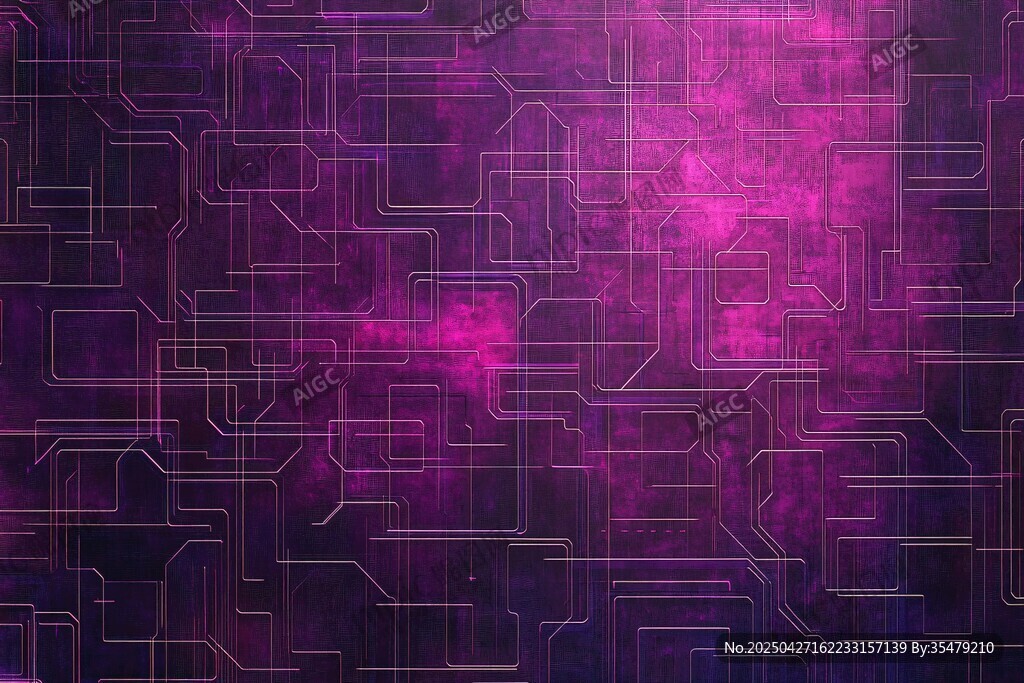 紫色科技感电路抽象背景图
