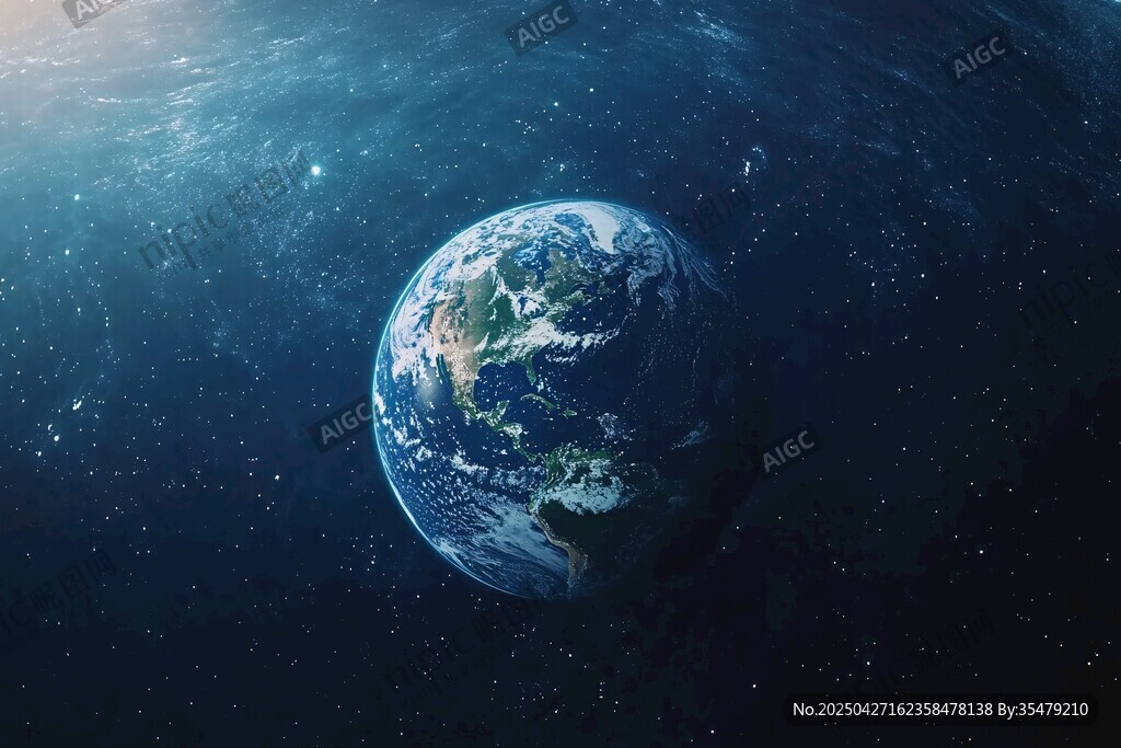 蓝色星球于浩瀚宇宙之中