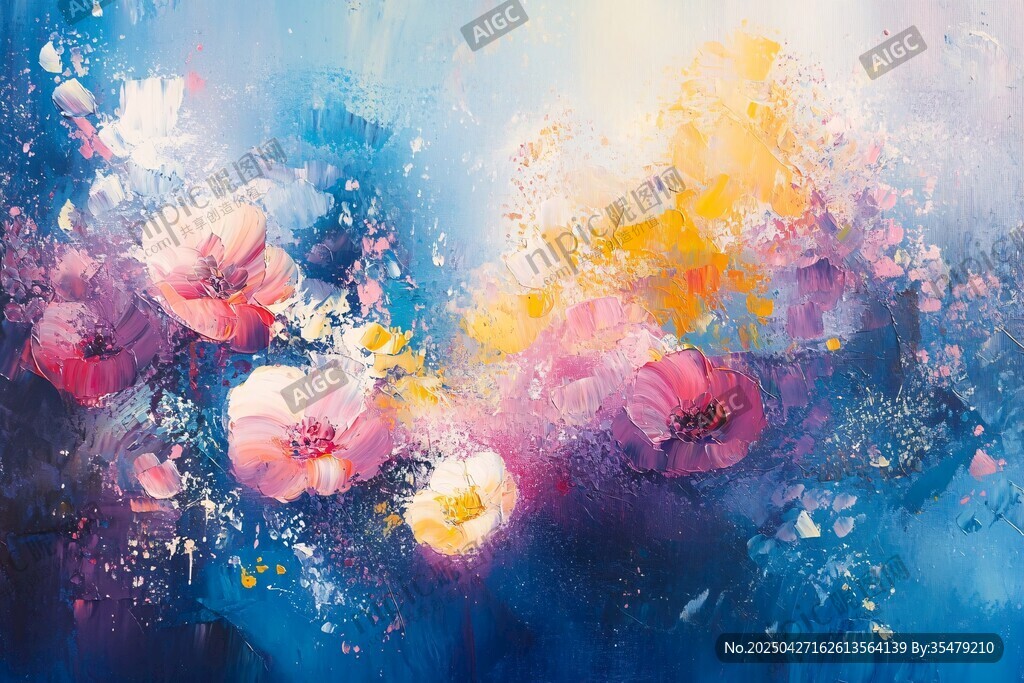 梦幻花卉水彩画艺术图景