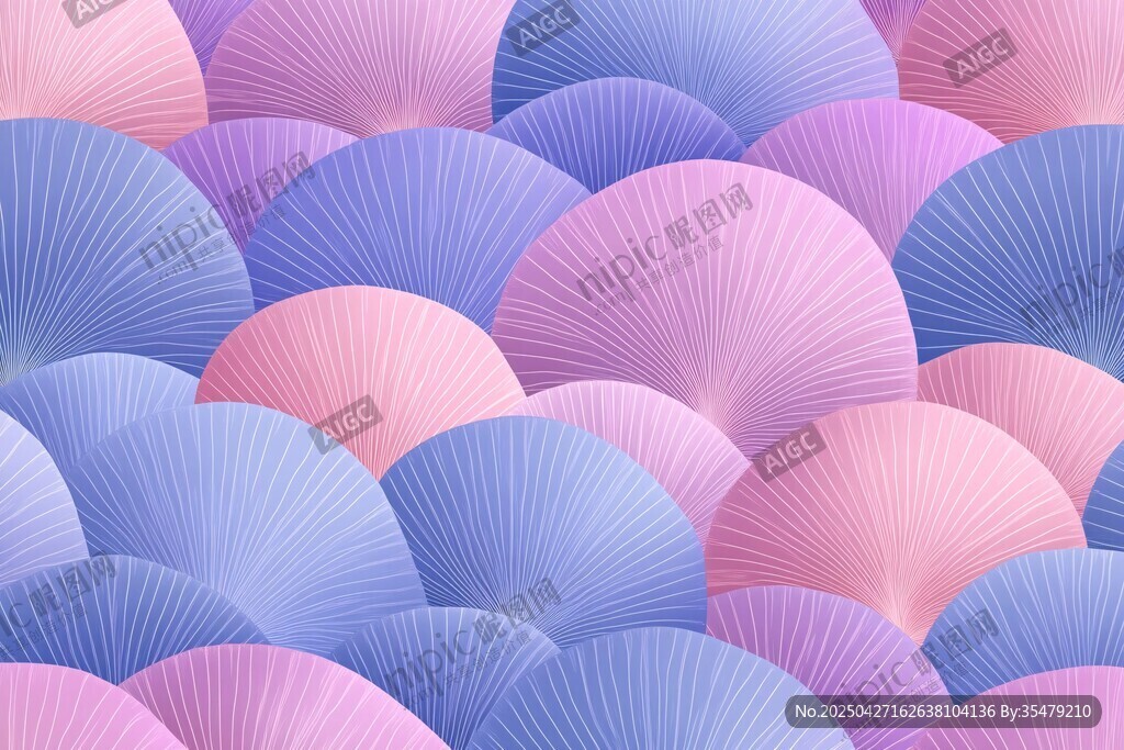 梦幻渐变折扇图案背景