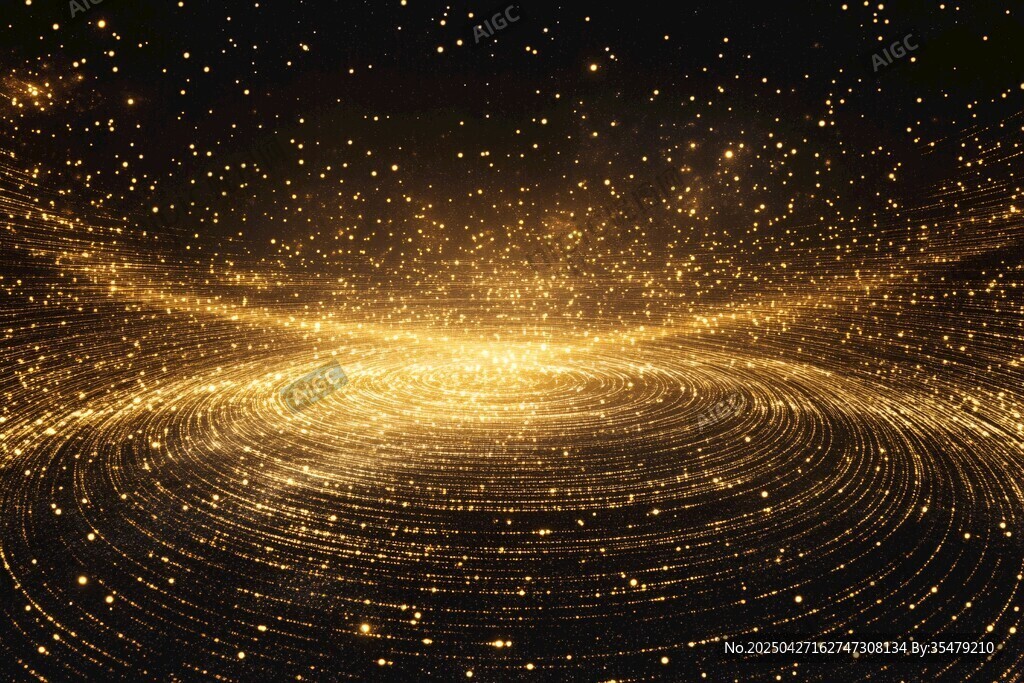 金色璀璨星芒旋涡背景