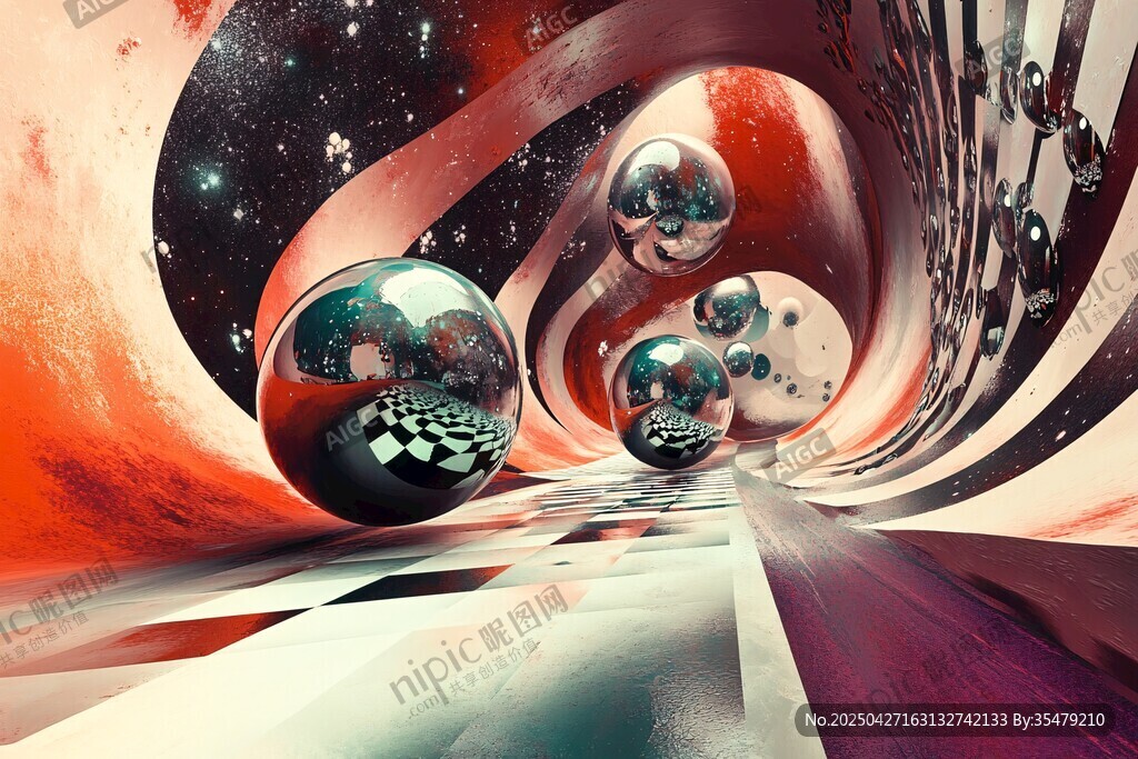 奇幻宇宙球体通道景象