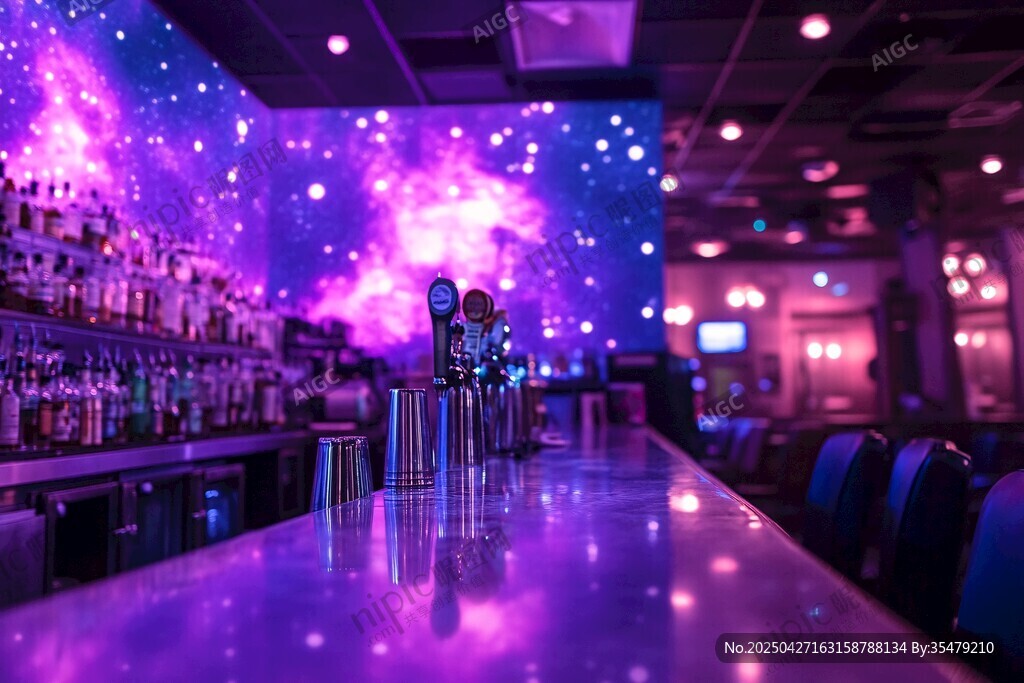 梦幻星空主题酒吧场景