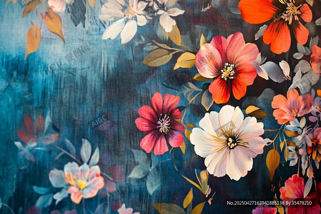 绚丽花卉背景图