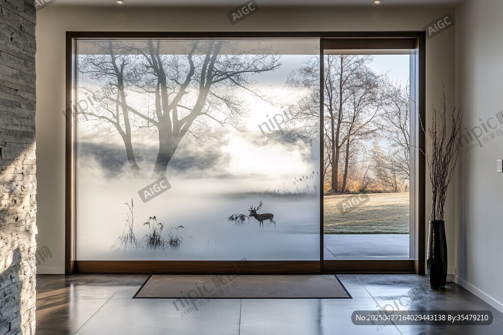 室内观雾景 窗含自然意