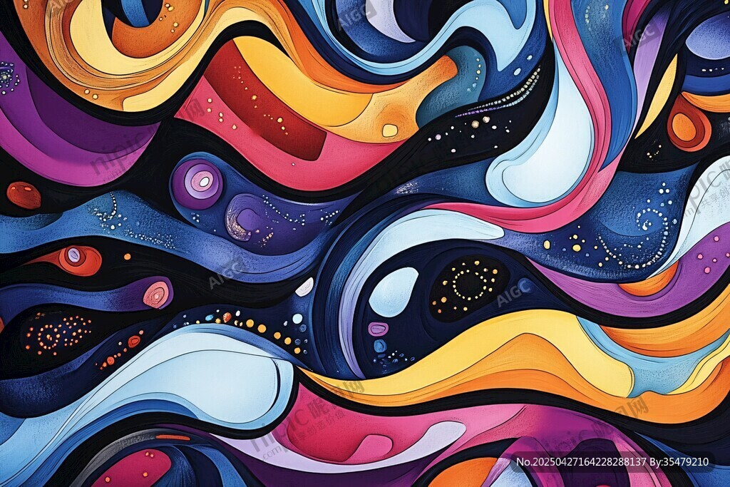 梦幻色彩流体抽象艺术画