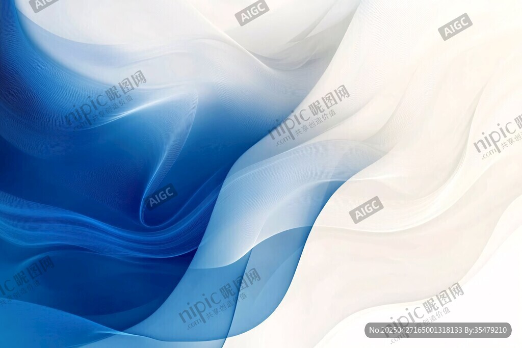 蓝白飘逸动感抽象背景图