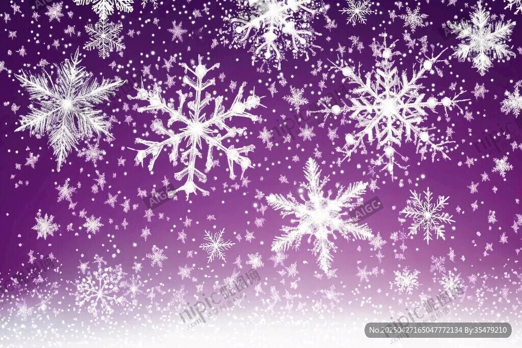 紫色雪花背景图