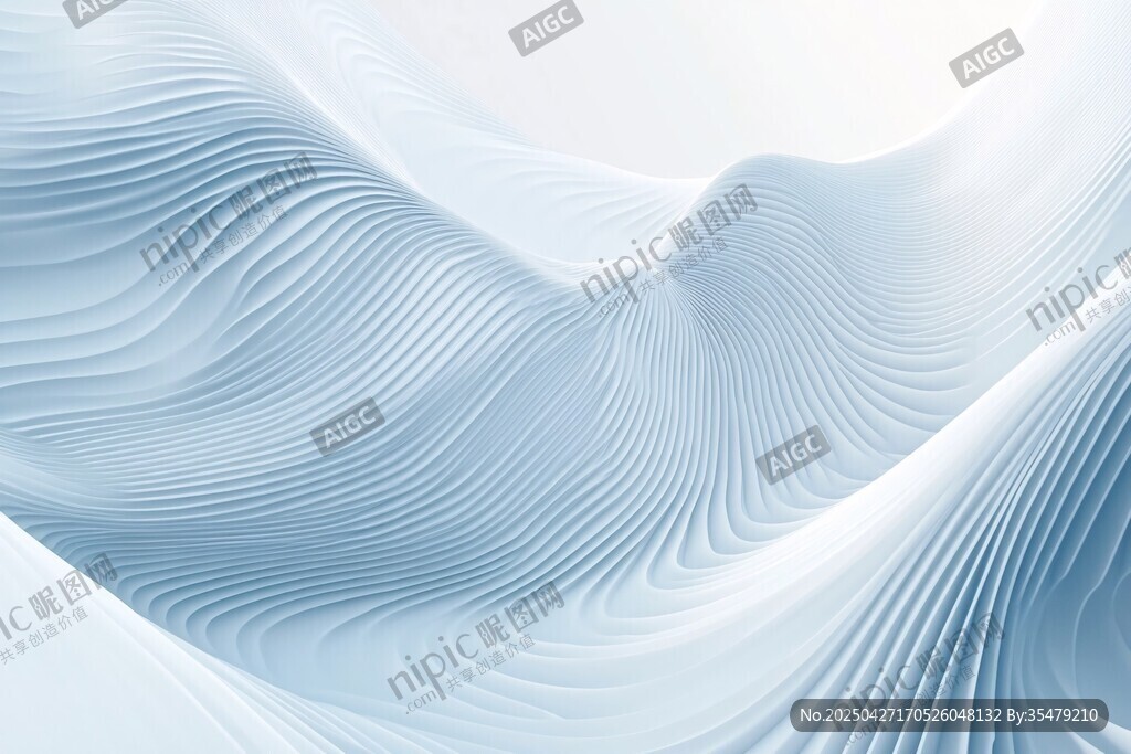 梦幻蓝白波浪纹理背景