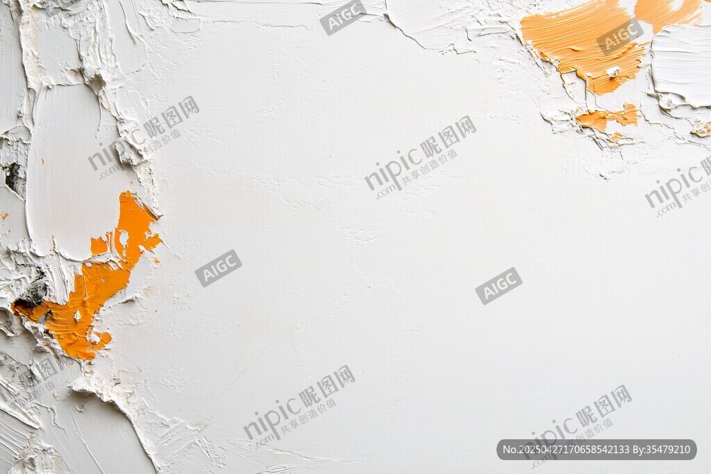 剥落的墙皮与橙色痕迹