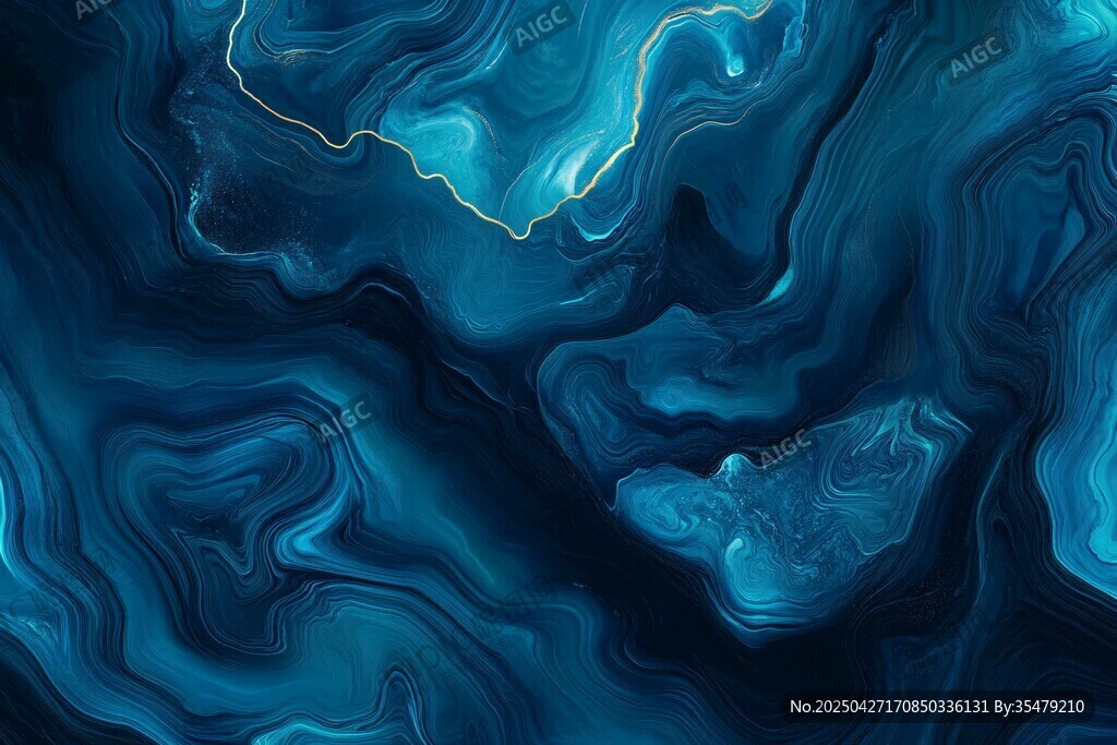 梦幻蓝调流体艺术纹理