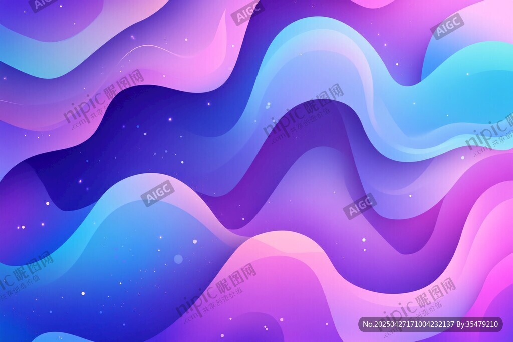 梦幻渐变流体波浪背景图