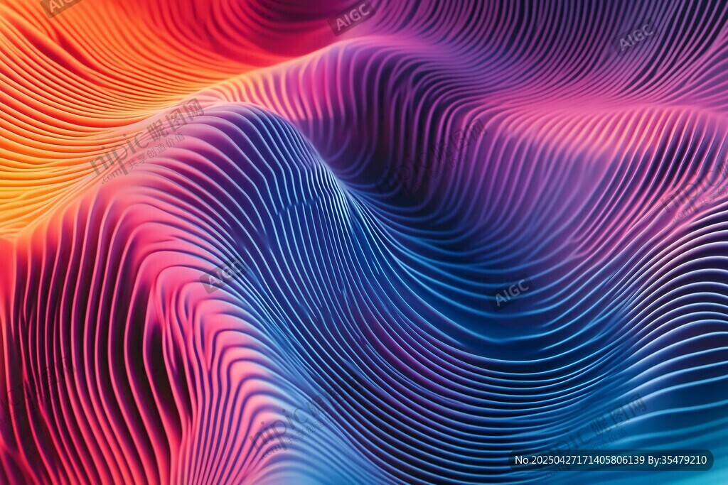 绚丽多彩流体波纹背景图