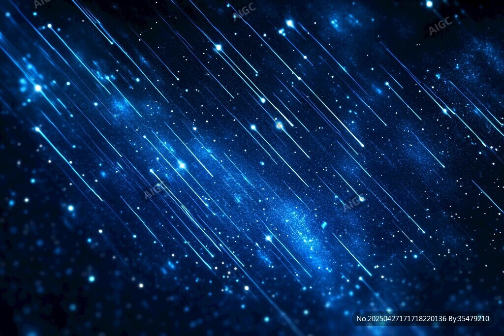 梦幻蓝色流星星空背景