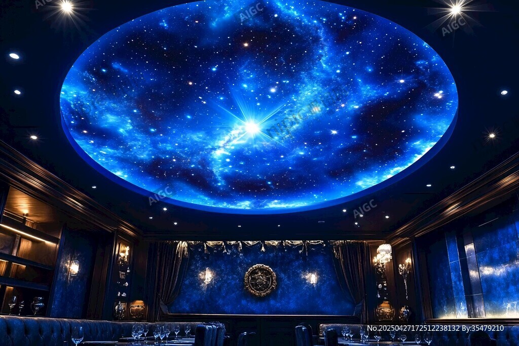 梦幻星空主题餐厅天花板