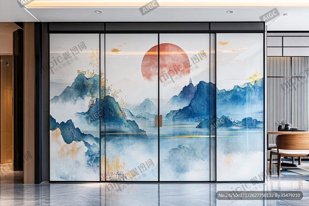 中式山水移门 雅致空间美