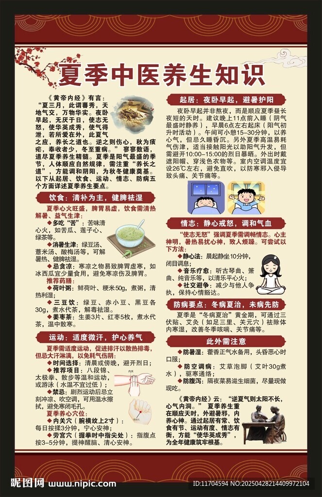 夏季中医养生知识海报