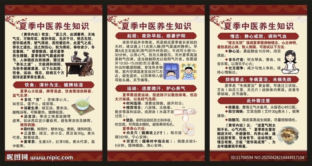 夏季中医养生知识展板