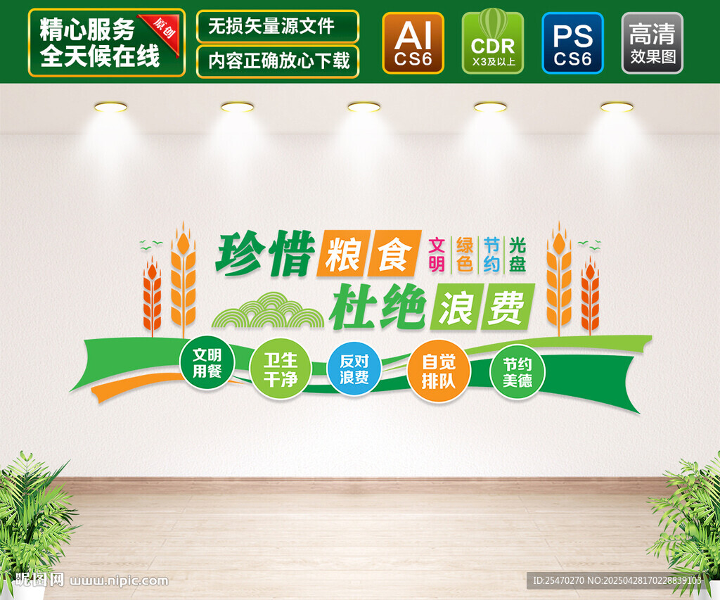 珍惜粮食文化墙