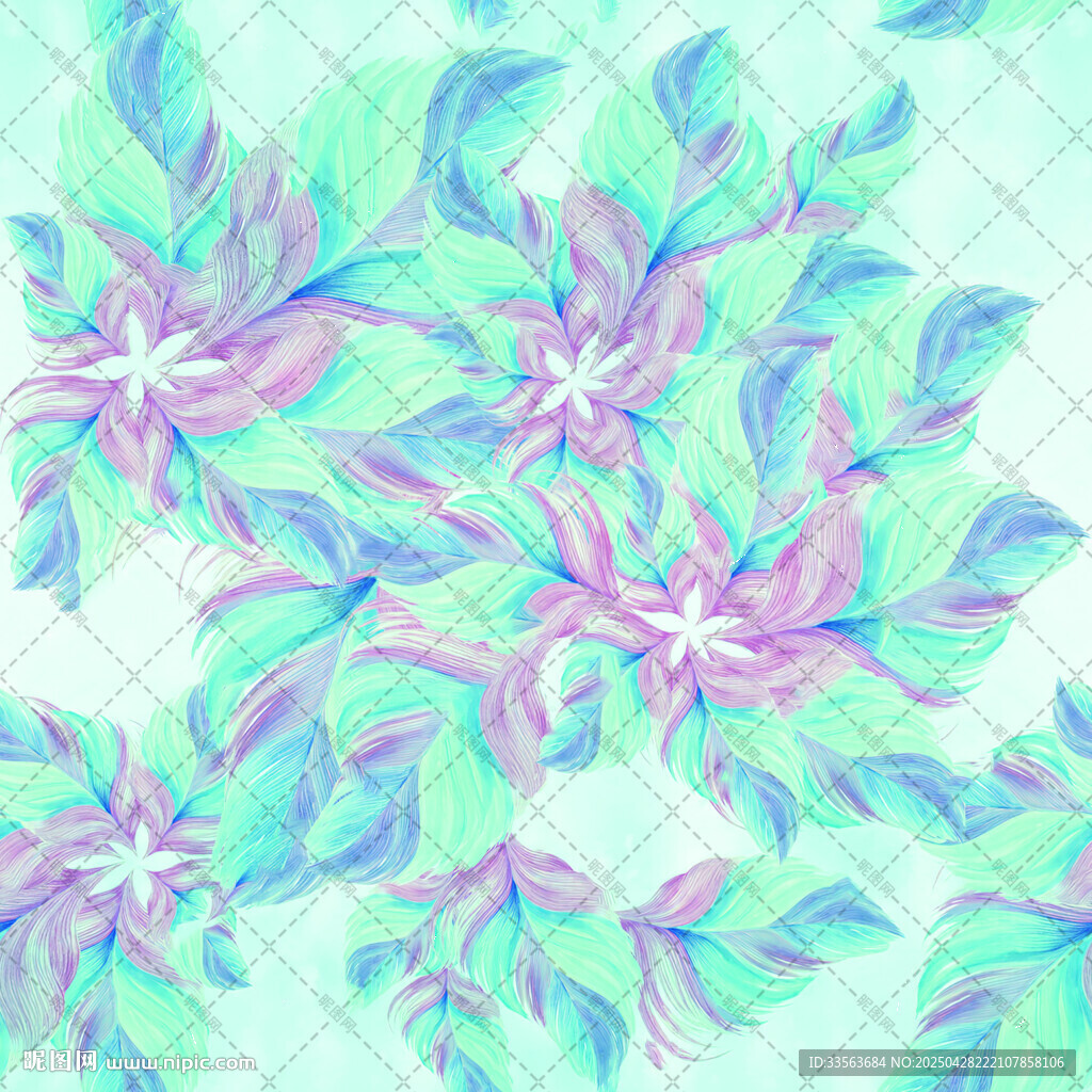 清新梦幻花卉图案背景