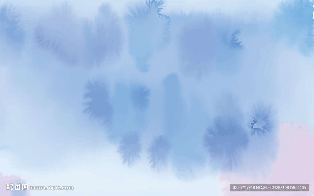 淡蓝粉水彩晕染背景图