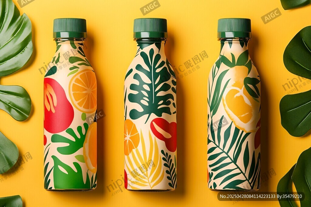 热带风印花便携饮料瓶