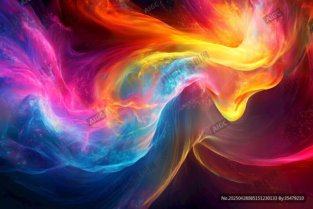 梦幻炫彩流体艺术背景图