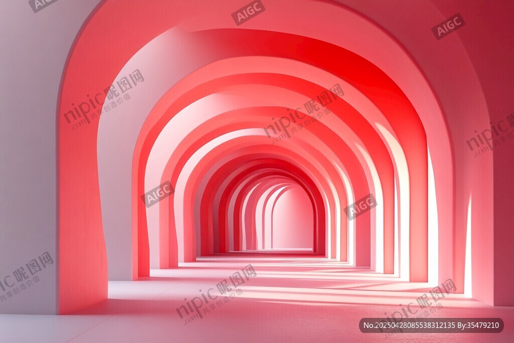 粉色拱形通道梦幻场景