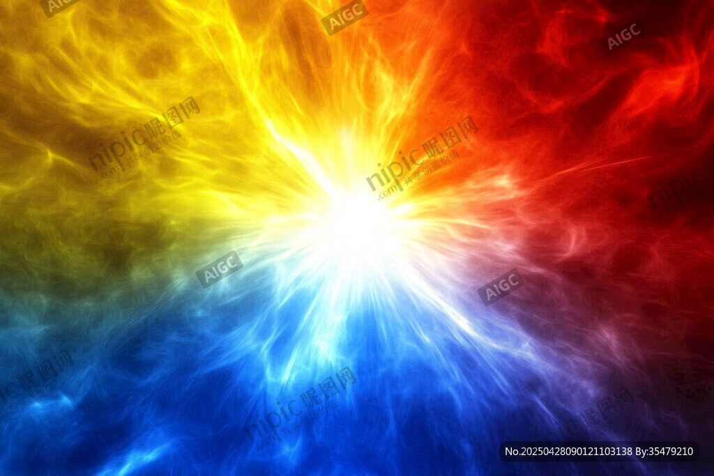 炫彩光芒能量爆发特效图