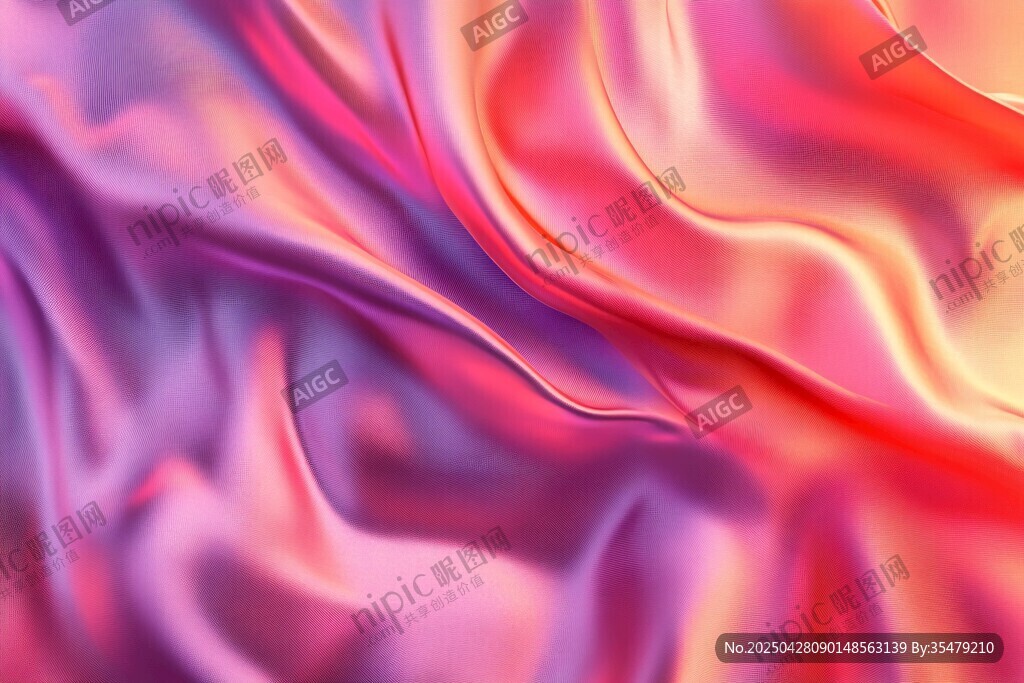 梦幻绚丽彩色丝绸纹理