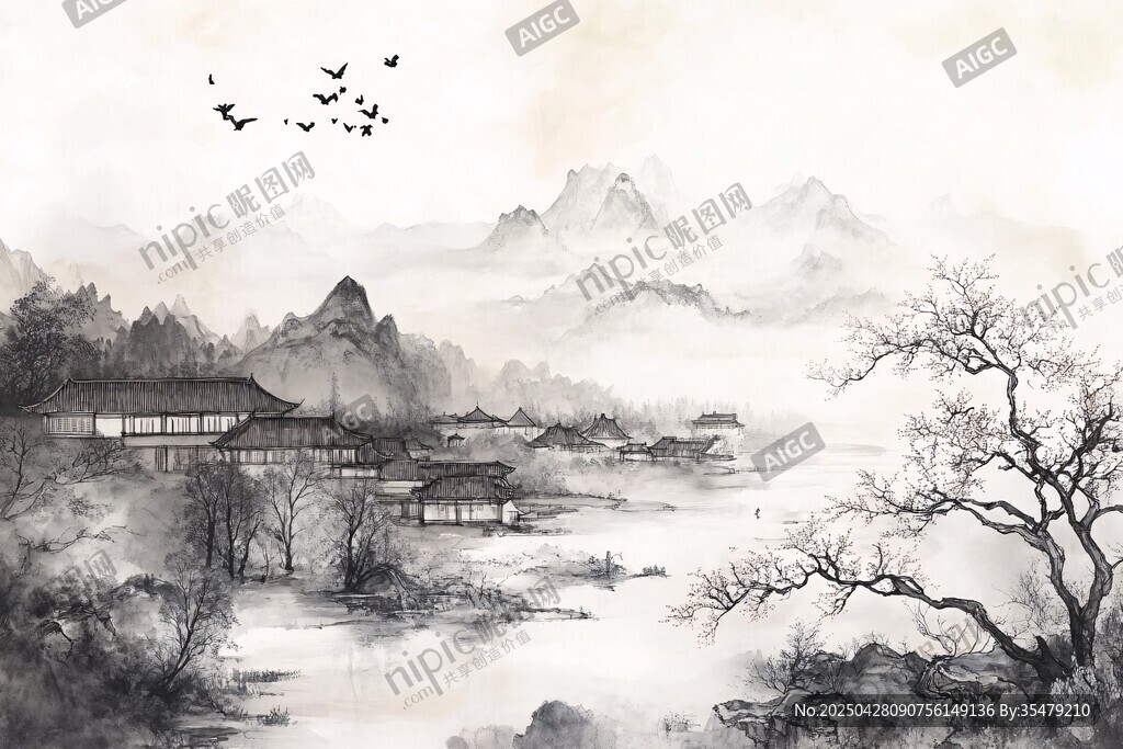 水墨山水间的中式古韵