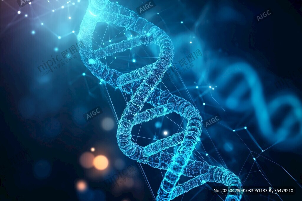 科技感DNA双螺旋结构图像