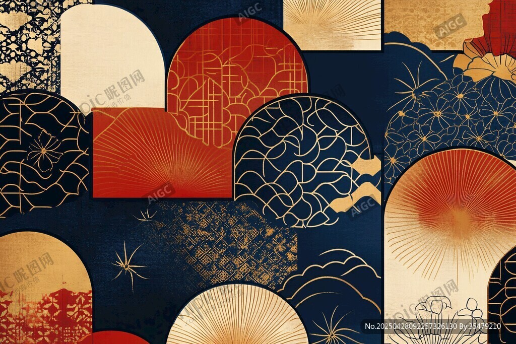 日式几何风传统图案集合