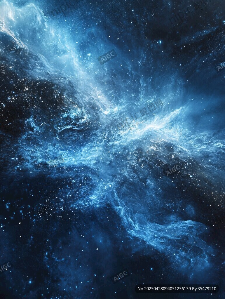 梦幻蓝色宇宙星云景象
