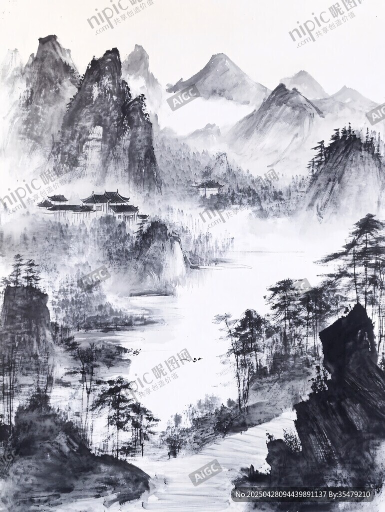 水墨山水意境图