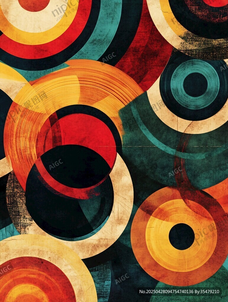多彩圆环抽象艺术图案
