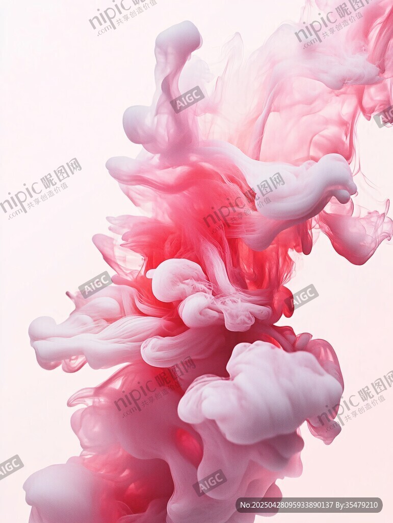 粉色墨韵绽 梦幻水墨景