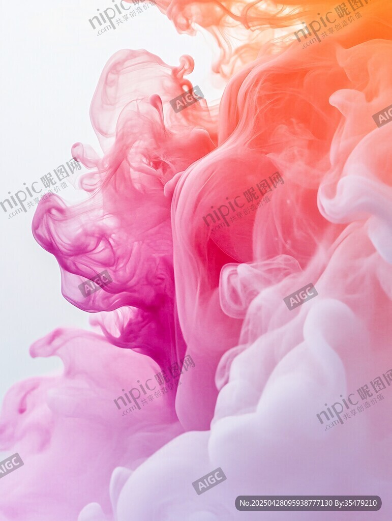 梦幻彩色墨水在水中舞动