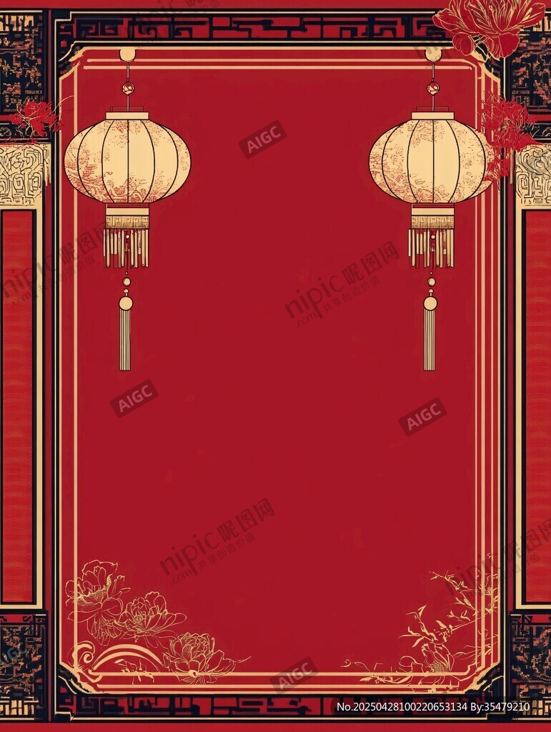 中式喜庆灯笼背景图
