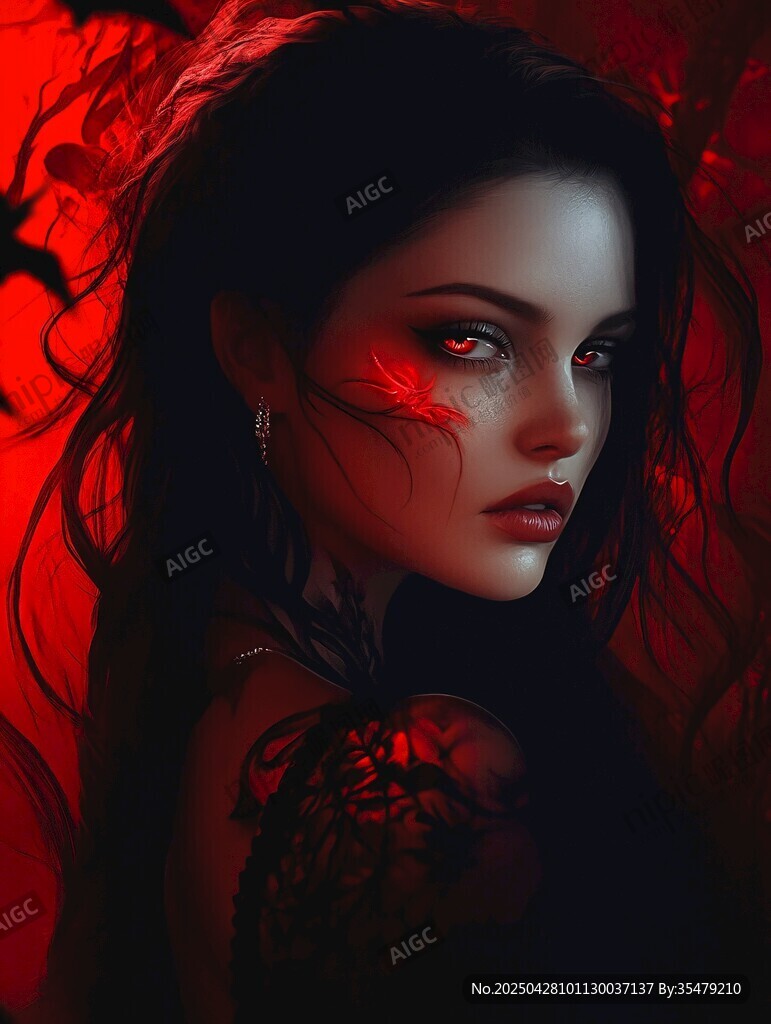 红发魅魔女性神秘形象