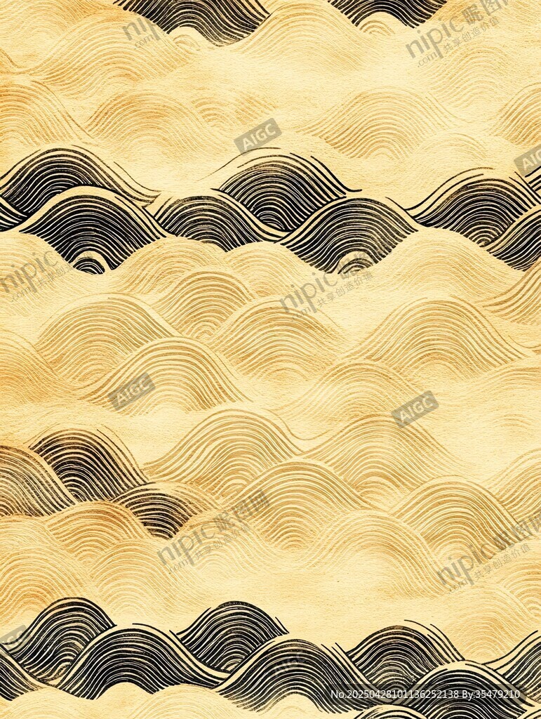 古典海浪纹理中式风图案