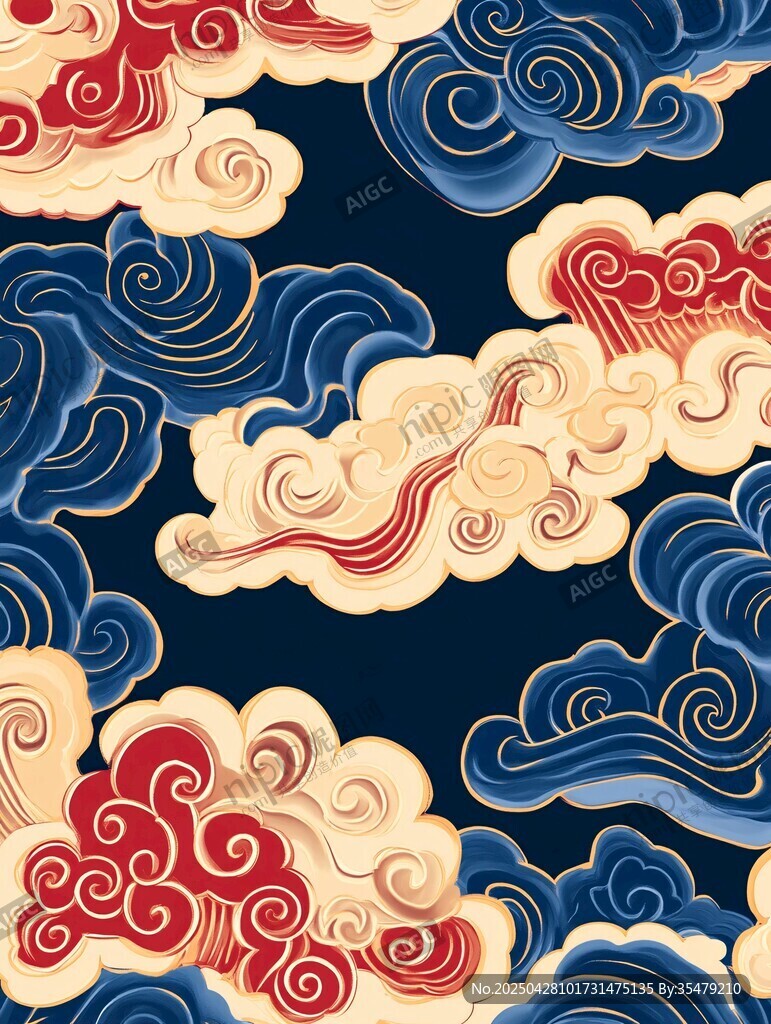 中式传统云纹图案设计
