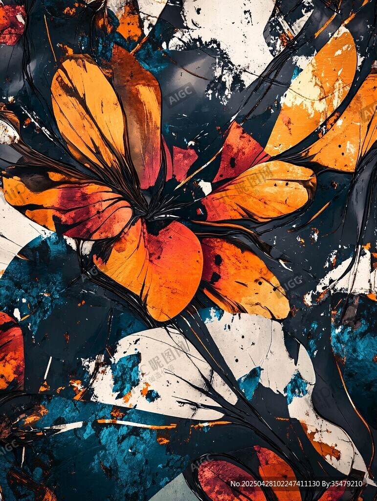 抽象花卉艺术图案