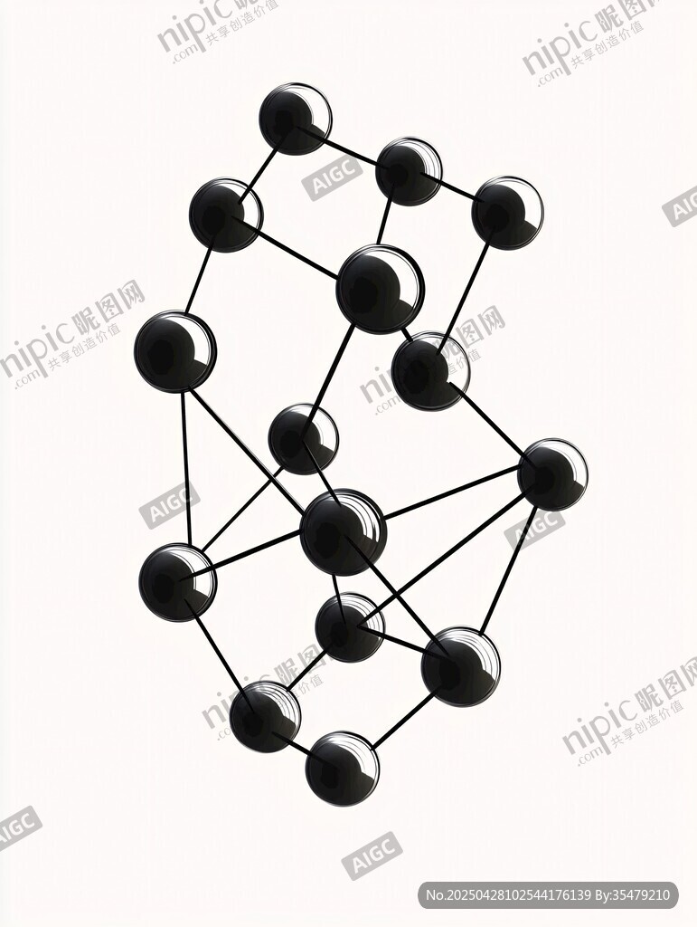 黑色球状分子结构模型