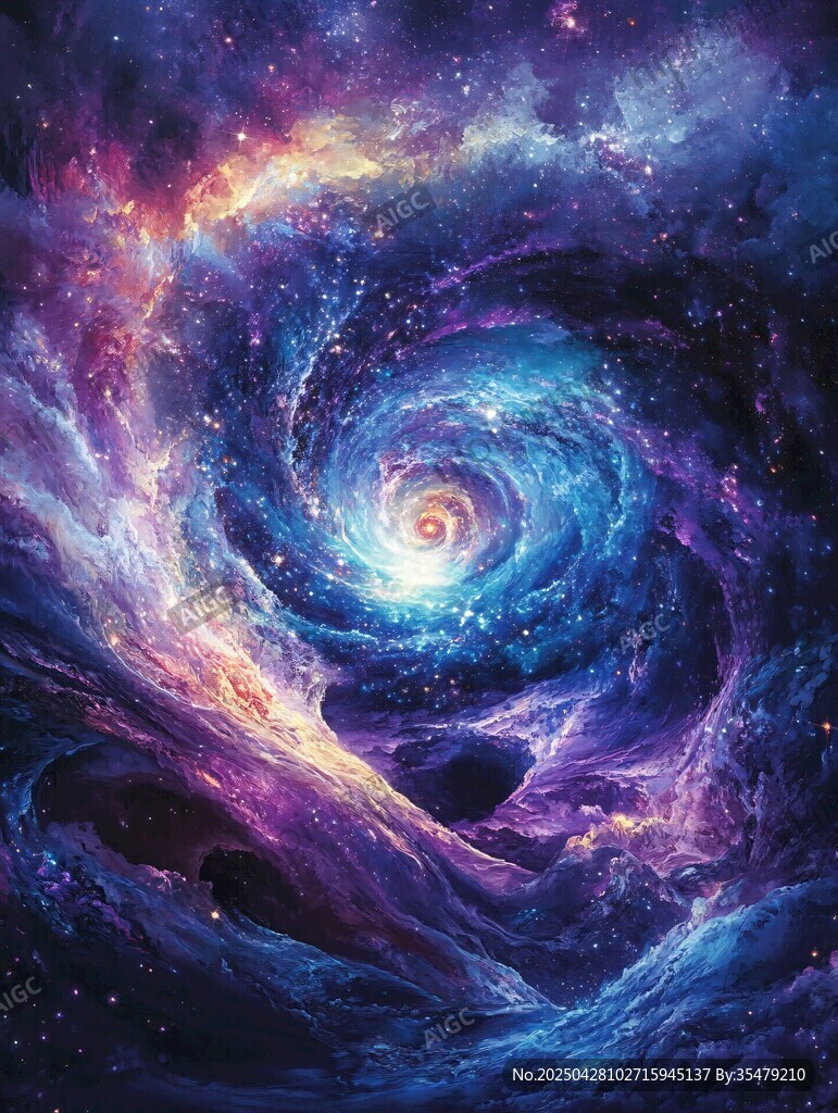 梦幻绚丽的宇宙漩涡景象