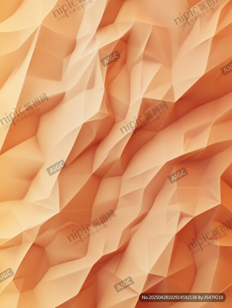 橙色折纸风立体纹理背景