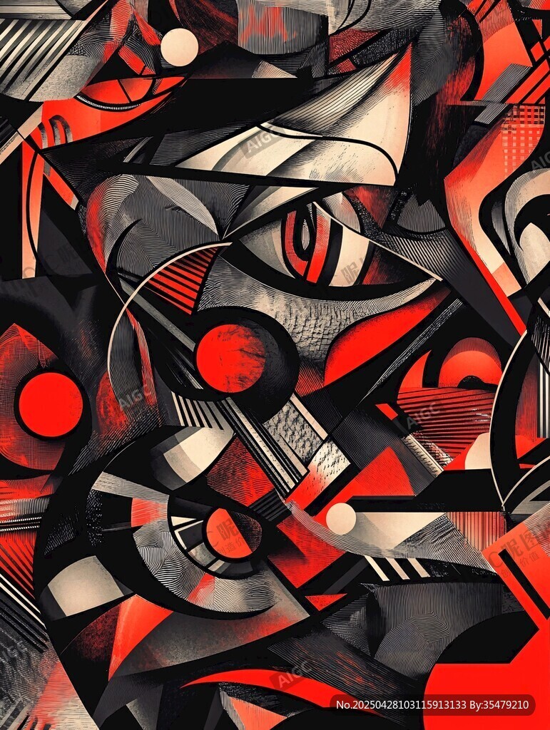 抽象几何风格艺术插画