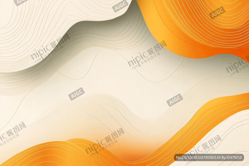 橙白渐变动感抽象波浪背景