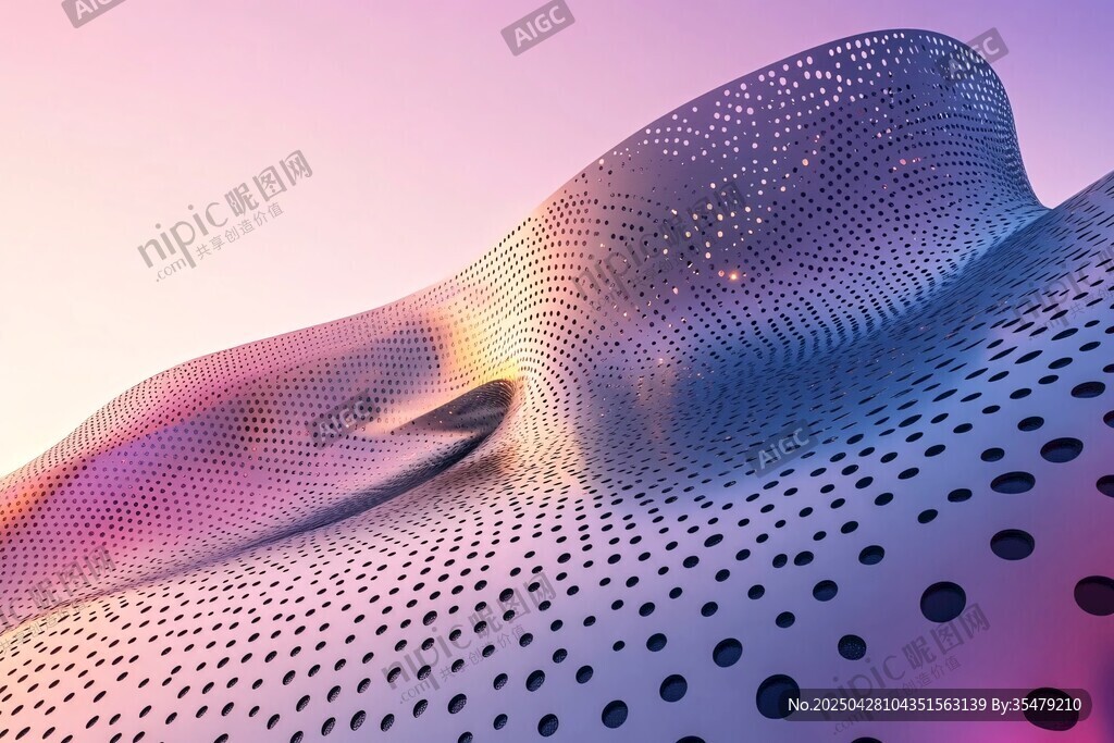 梦幻渐变曲面建筑景观